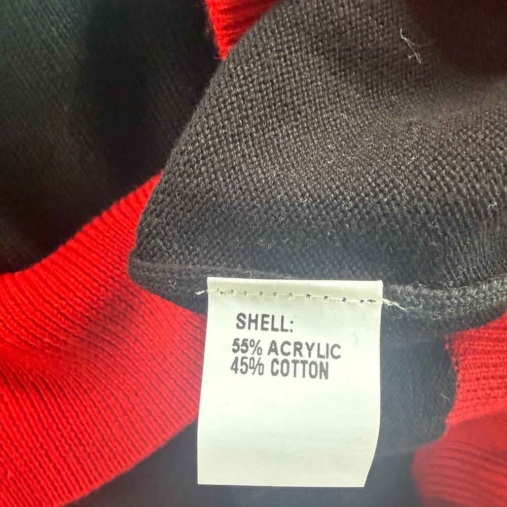 Queen of Sparkles Georgia Script Sweater Top Black Red Size Large NWT Game Day - Picture 6 of 6